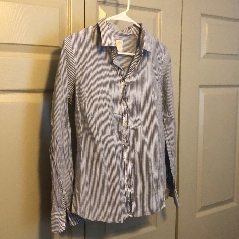 JCrew Blue and White Button Down